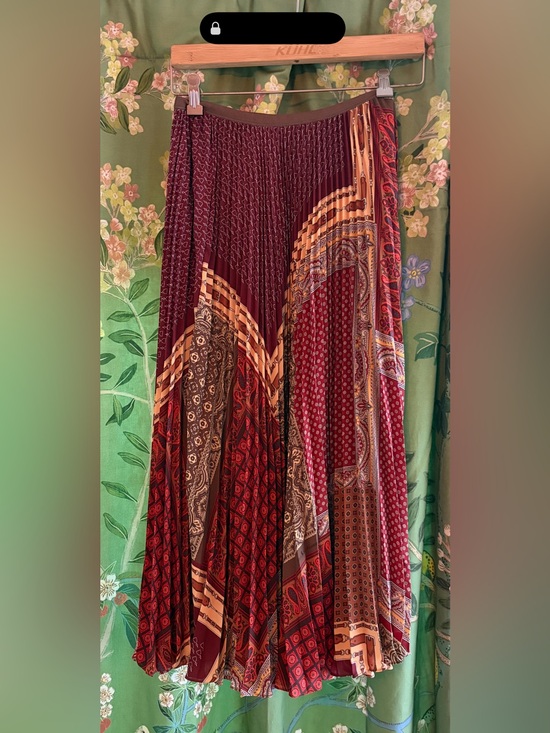 Ralph Lauren Dresses & Skirts - PPleated Boho Maxi Skirt - Burgundy Patchwork